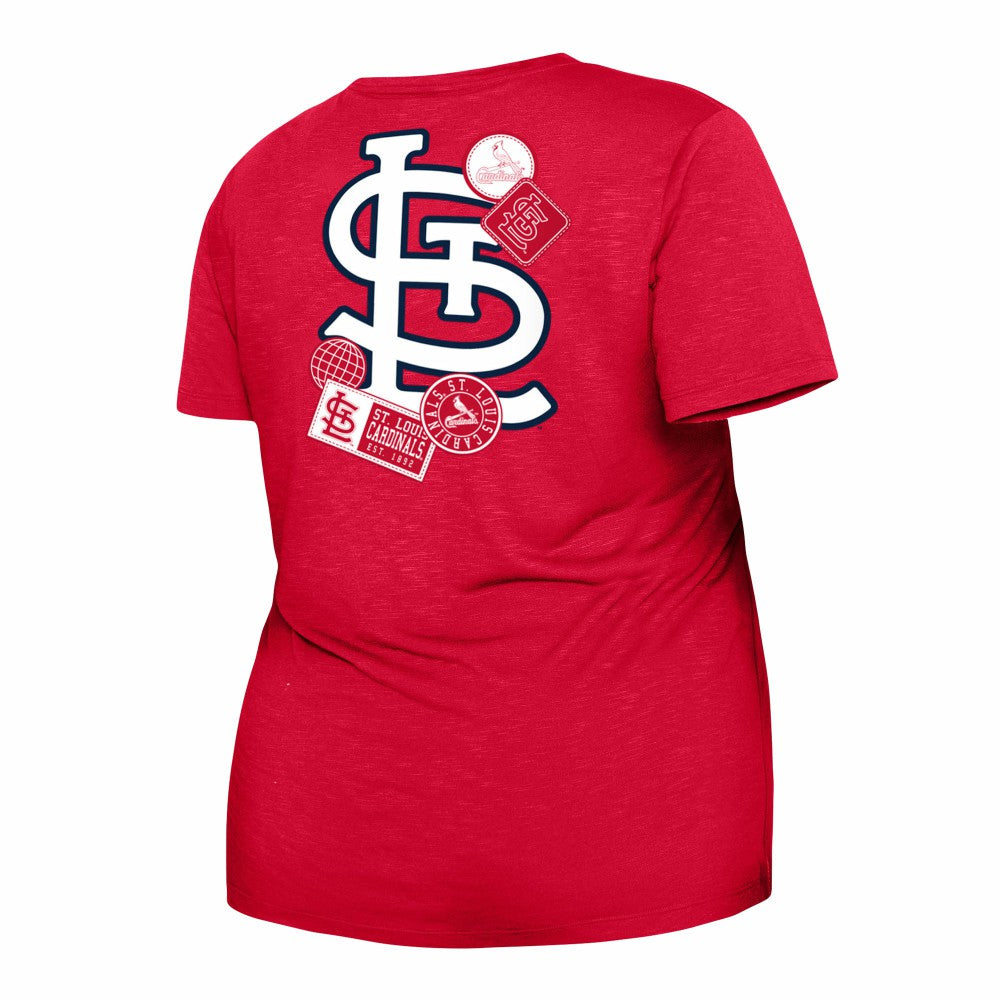 St. Louis Cardinals Women's Plus Size Two-Hit Front Knot T-Shirt Red