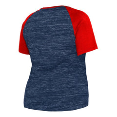 Boston Red Sox Women's Plus Size Space Dye Raglan V-Neck T-Shirt Navy