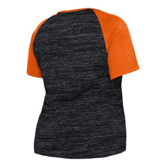 San Francisco Giants Women's Plus Size Space Dye Raglan V-Neck T-Shirt Black