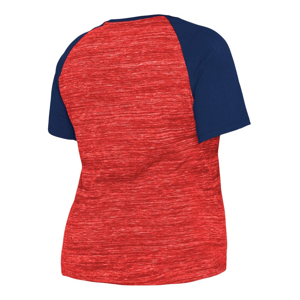 St. Louis Cardinals Women's Plus Size Space Dye Raglan V-Neck T-Shirt Red