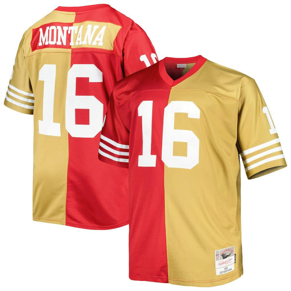 Joe Montana San Francisco 49ers Big & Tall Split Legacy Retired Player Replica Jersey - Scarlet/Gold sale