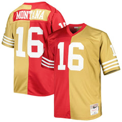 Joe Montana San Francisco 49ers Big & Tall Split Legacy Retired Player Replica Jersey - Scarlet/Gold sale