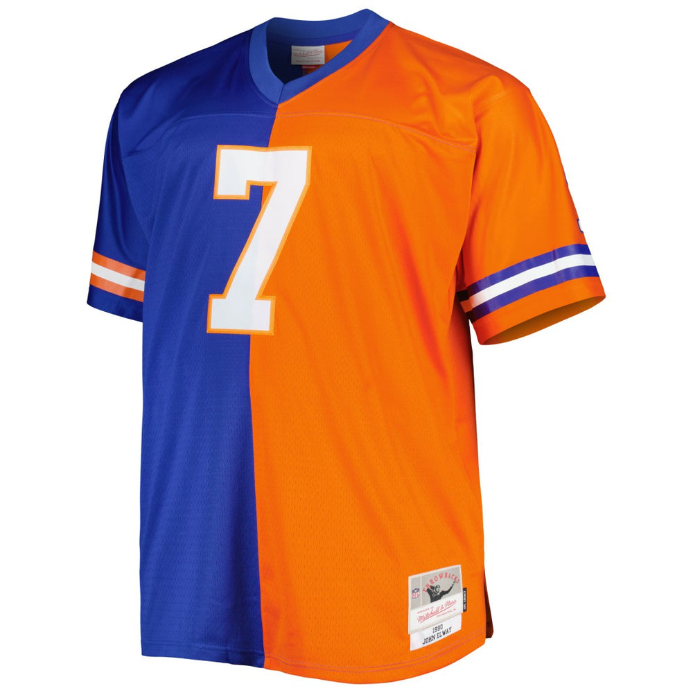 John Elway Denver Broncos Big & Tall Split Legacy Retired Player Replica Jersey - Royal/Orange for sale