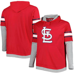 St. Louis Cardinals Big & Tall Twofer Pullover Hoodie Red