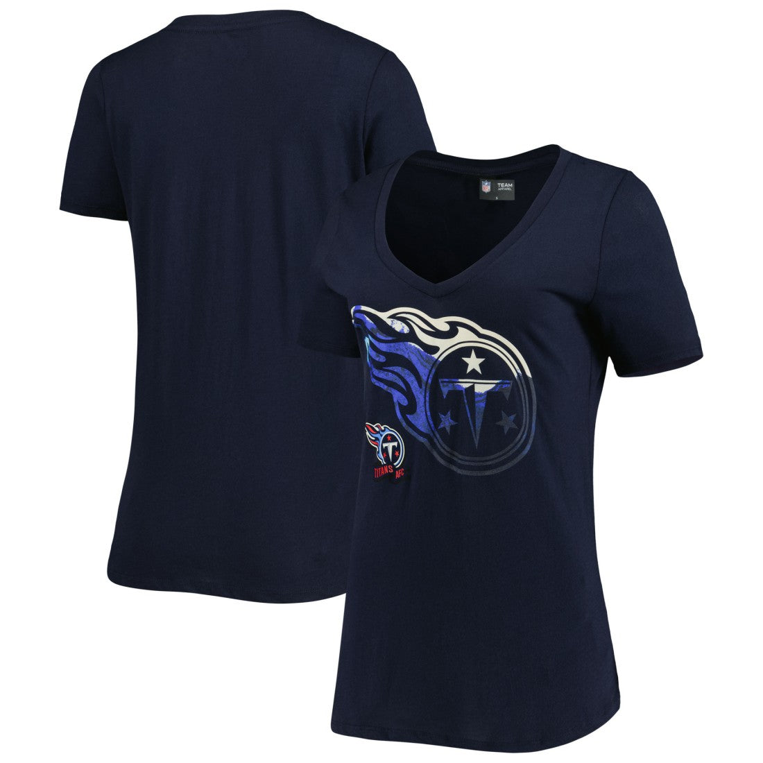 Tennessee Titans New Era Women's Ink Dye Sideline V-Neck T-Shirt - Navy online