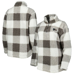 Philadelphia Flyers G-III 4Her by Carl Banks Women's Logo Plaid Sherpa Quarter-Zip Jacket - Gray/White Jackets