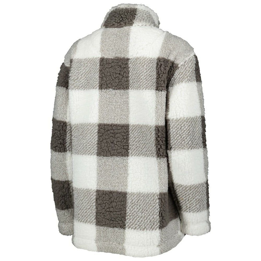 Philadelphia Flyers G-III 4Her by Carl Banks Women's Logo Plaid Sherpa Quarter-Zip Jacket - Gray/White Jackets