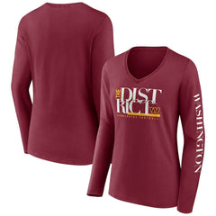 Washington Commanders Women's Hometown Sweep Long Sleeve V-Neck T-Shirt - Burgundy discount