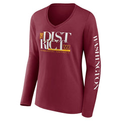 Washington Commanders Women's Hometown Sweep Long Sleeve V-Neck T-Shirt - Burgundy discount