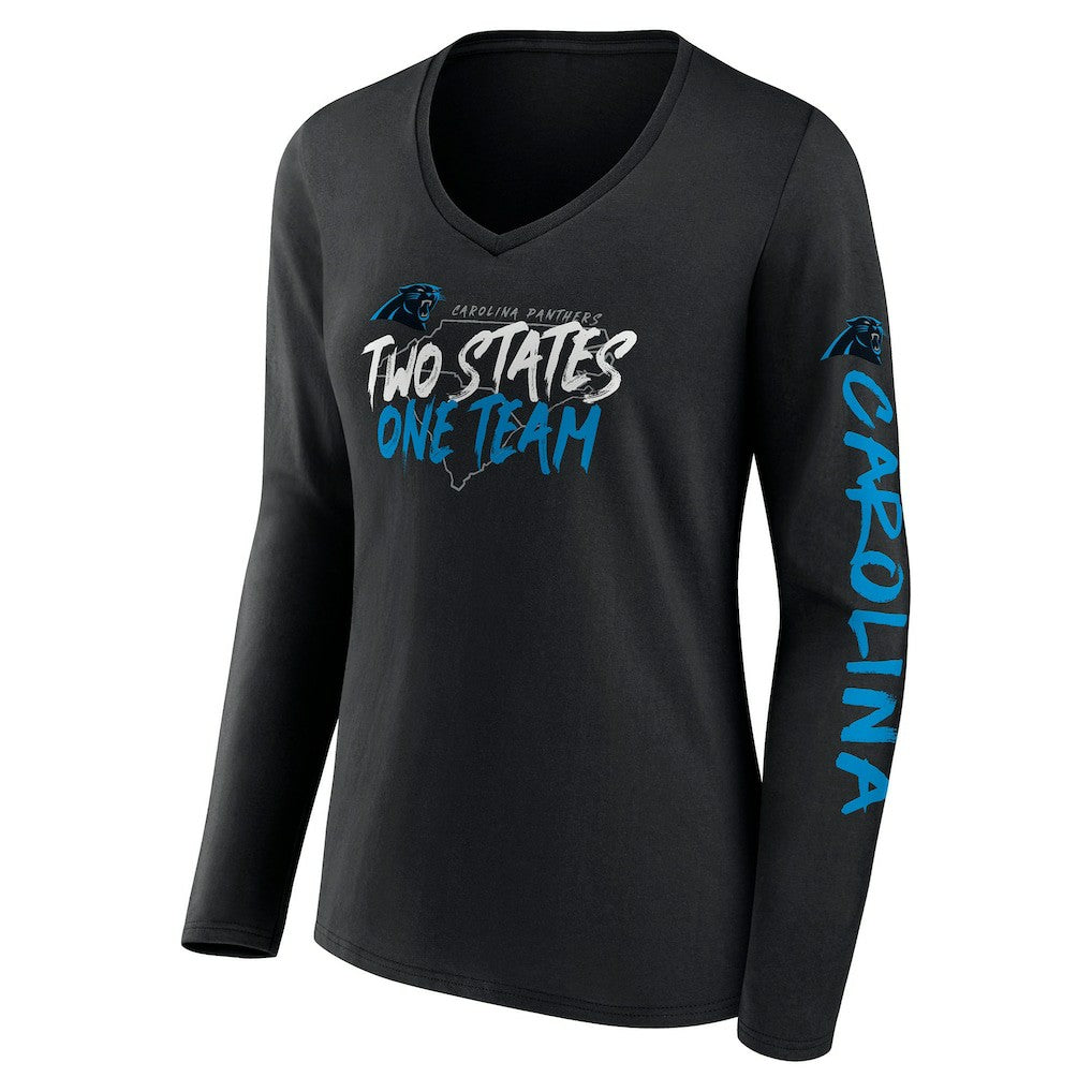 Carolina Panthers Women's Hometown Sweep Long Sleeve V-Neck T-Shirt - Black outlet