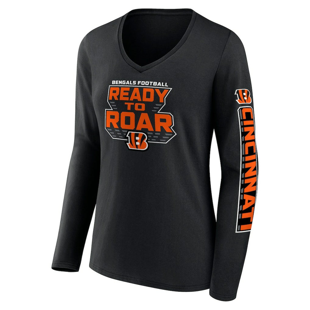 Cincinnati Bengals Women's Hometown Sweep Long Sleeve V-Neck T-Shirt - Black online