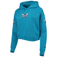 Charlotte Hornets Pro Standard Women's Classic Fleece Cropped Pullover Hoodie - Teal for sale