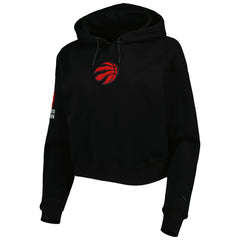 Toronto Raptors Pro Standard Women's Classic Fleece Cropped Pullover Hoodie - Black shop