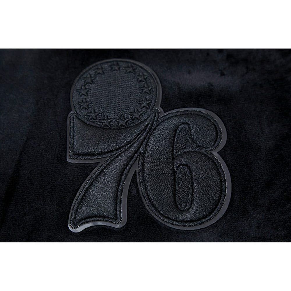 Philadelphia 76ers Pro Standard Women's Triple Black Velour Full-Zip Hoodie discount
