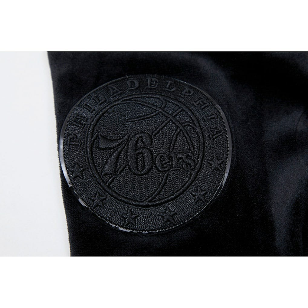 Philadelphia 76ers Pro Standard Women's Triple Black Velour Full-Zip Hoodie discount