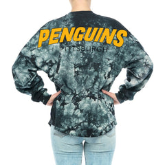 Pittsburgh Penguins Fanatics Women's Crystal-Dye Long Sleeve T-Shirt - Black T-shirts