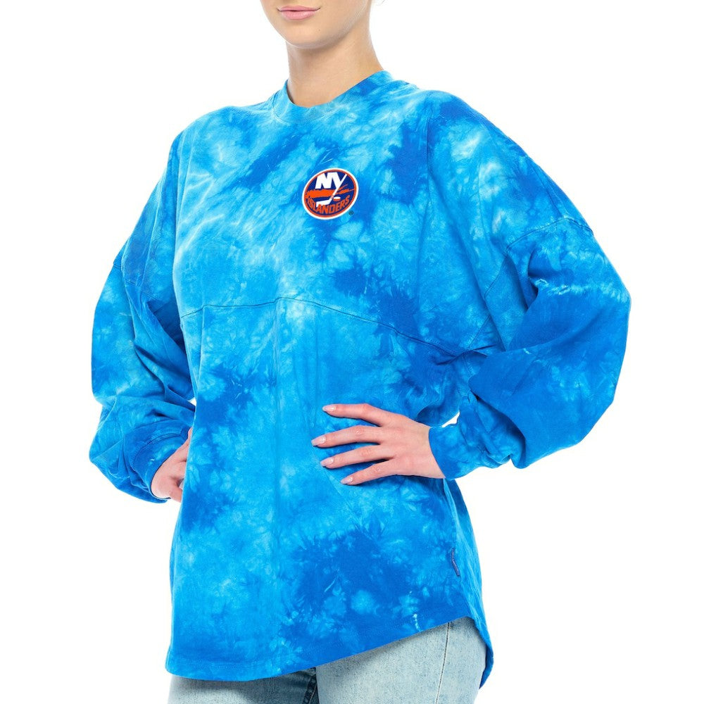 New York Islanders Fanatics Women's Crystal-Dye Long Sleeve T-Shirt - Royal T-shirts