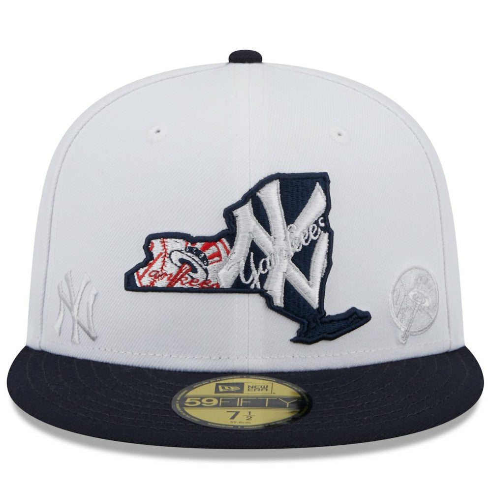 New York Yankees State 59FIFTY Fitted Hat White/Navy