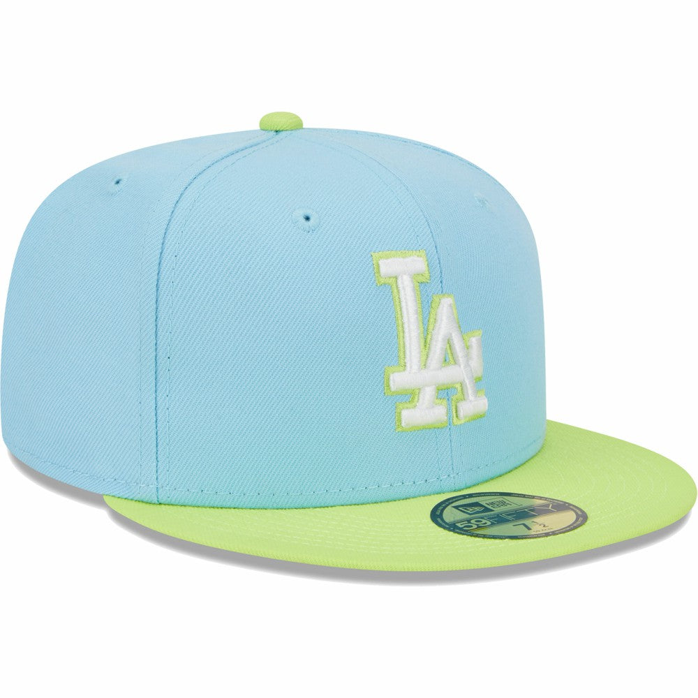 Los Angeles Dodgers Spring Color Two-Tone 59FIFTY Fitted Hat Light Blue/Neon Green