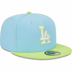 Los Angeles Dodgers Spring Color Two-Tone 59FIFTY Fitted Hat Light Blue/Neon Green