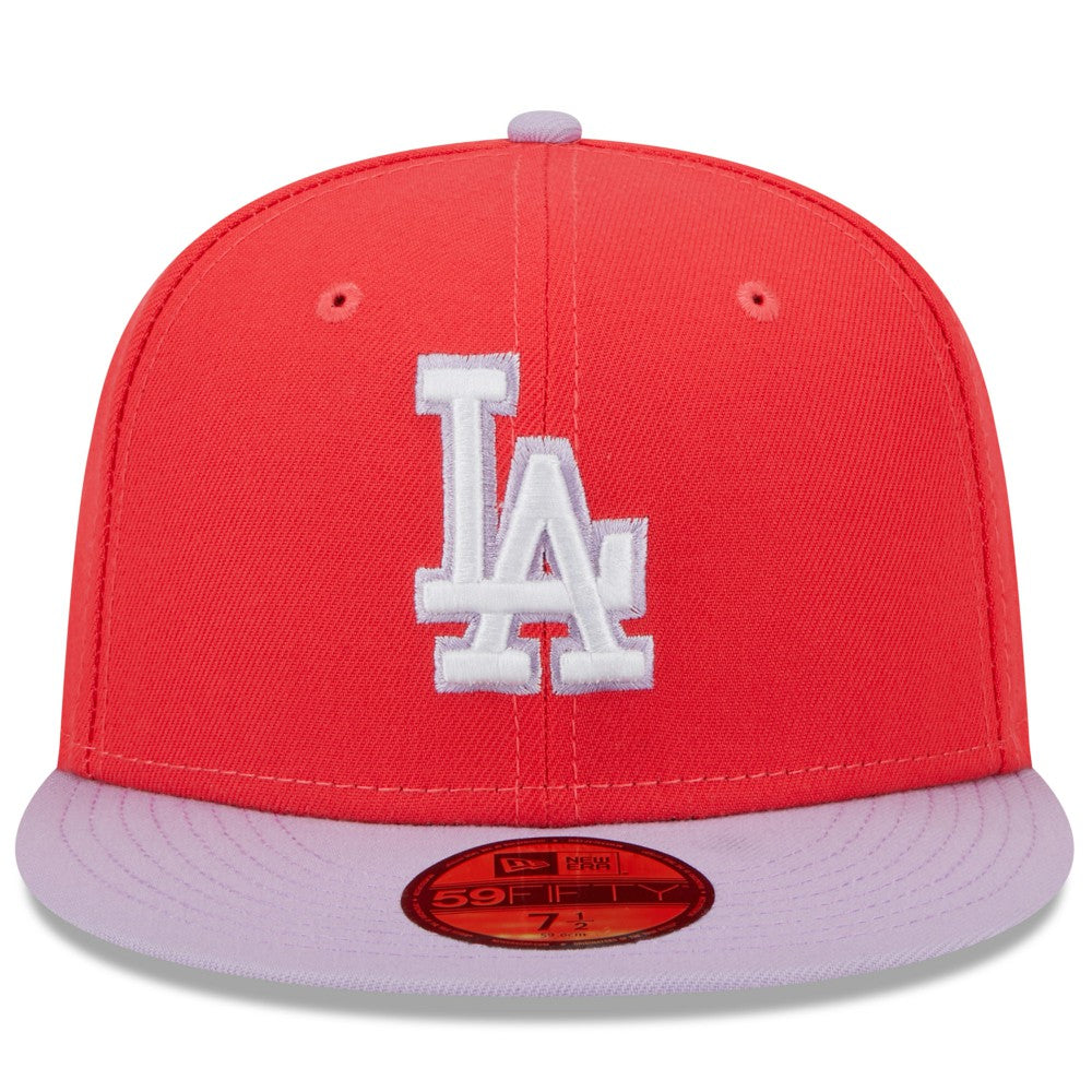 Los Angeles Dodgers Spring Color Two-Tone 59FIFTY Fitted Hat Red/Lavender