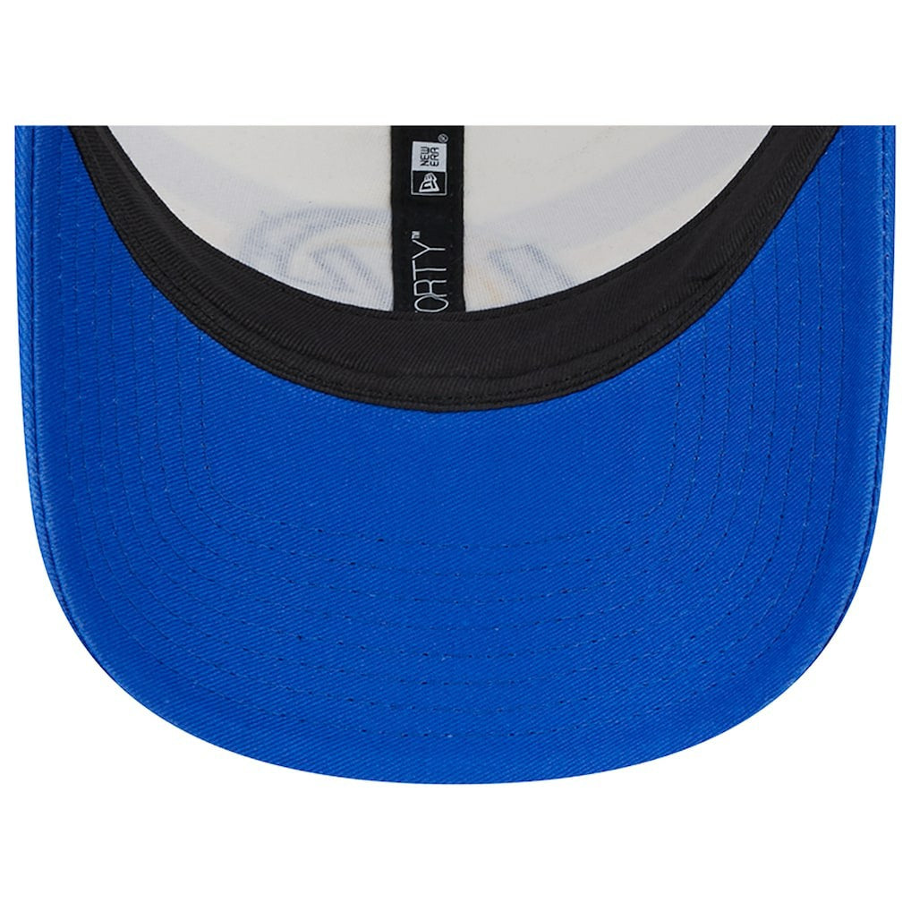Los Angeles Rams New Era Team Stripe Trucker 9FORTY Snapback Hat - Cream/Royal sale