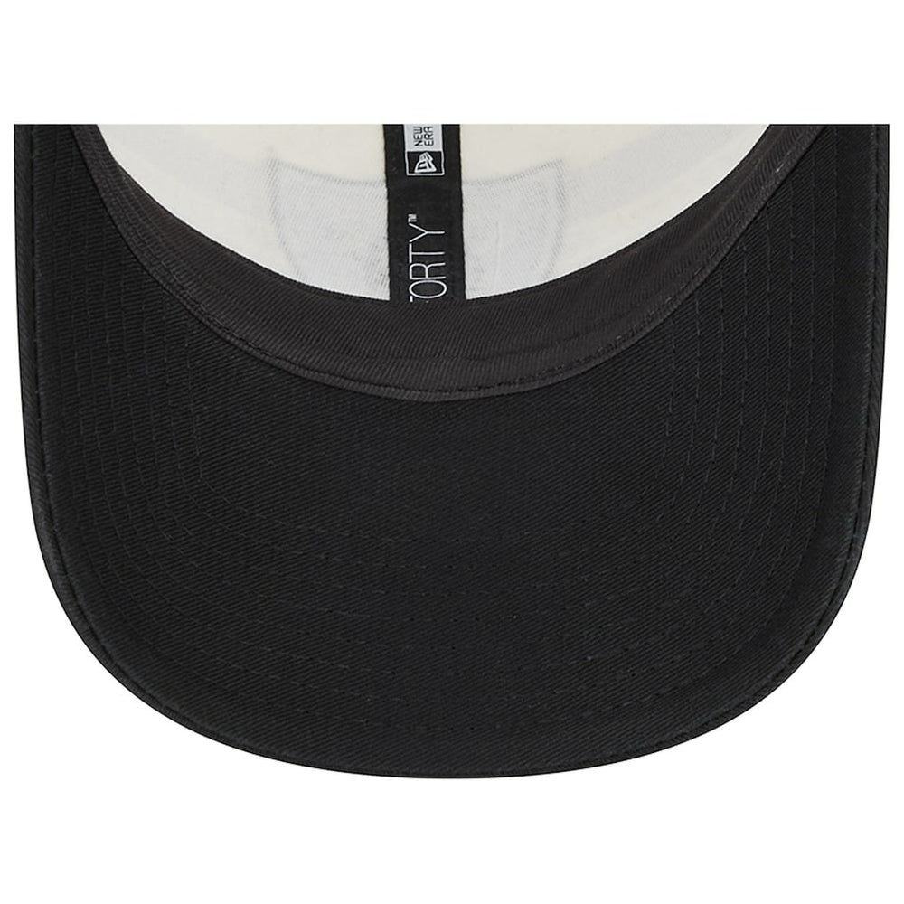 Las Vegas Raiders New Era Team Stripe Trucker 9FORTY Snapback Hat - Cream/Black on sale