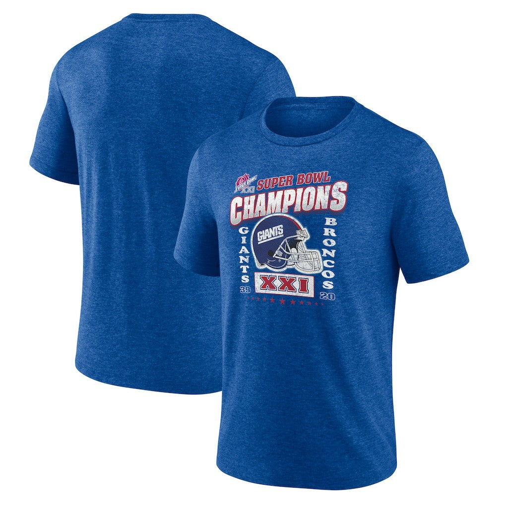 New York Giants Hometown Old-Fashioned Super Bowl XXI Champions Tri-Blend T-Shirt - Royal on sale