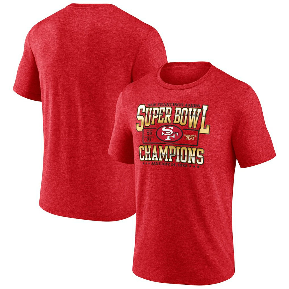 San Francisco 49ers Hometown Old-Fashioned Super Bowl XVI Champions Tri-Blend T-Shirt - Scarlet discount
