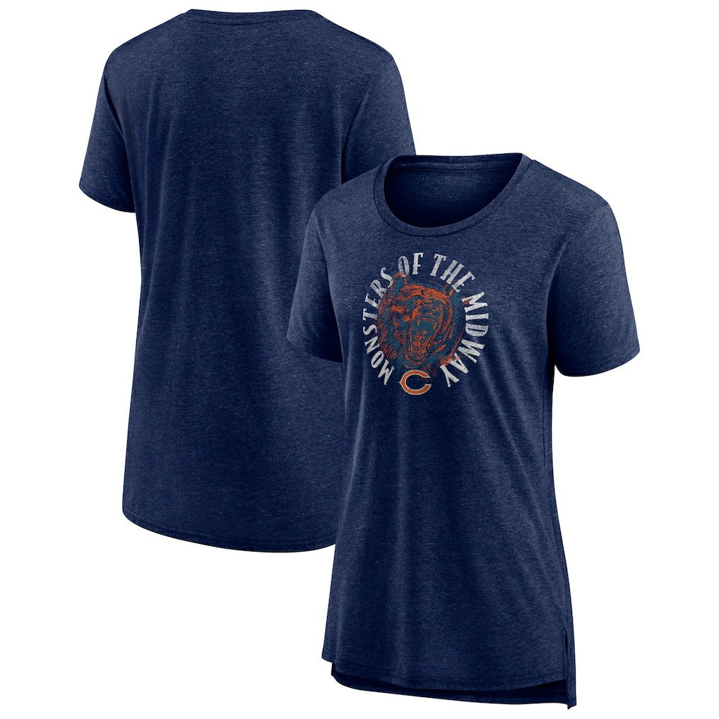 Chicago Bears Women's Hometown First Down Tri-Blend T-Shirt - Heather Navy online