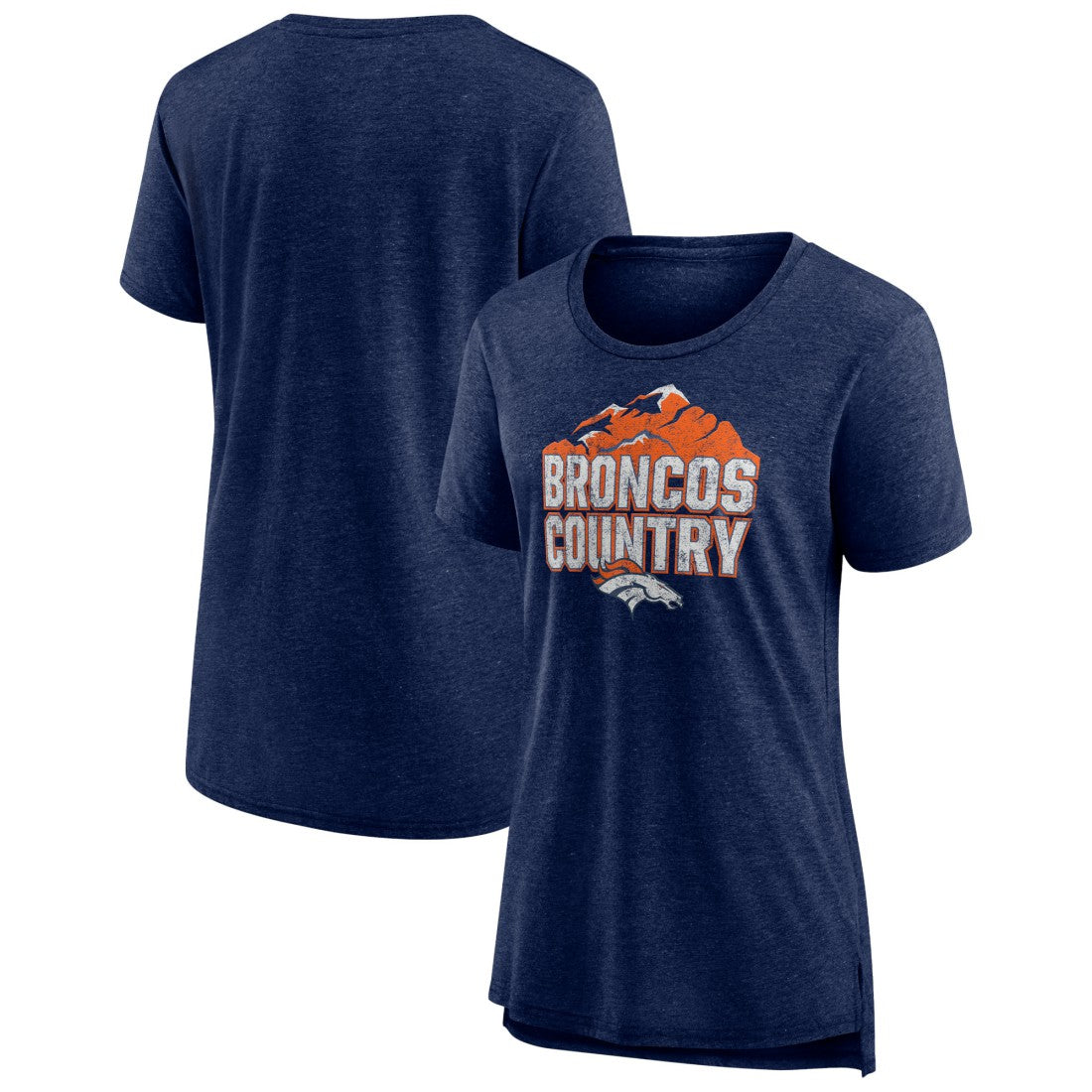 Denver Broncos Women's Hometown First Down Tri-Blend T-Shirt - Heather Navy for sale
