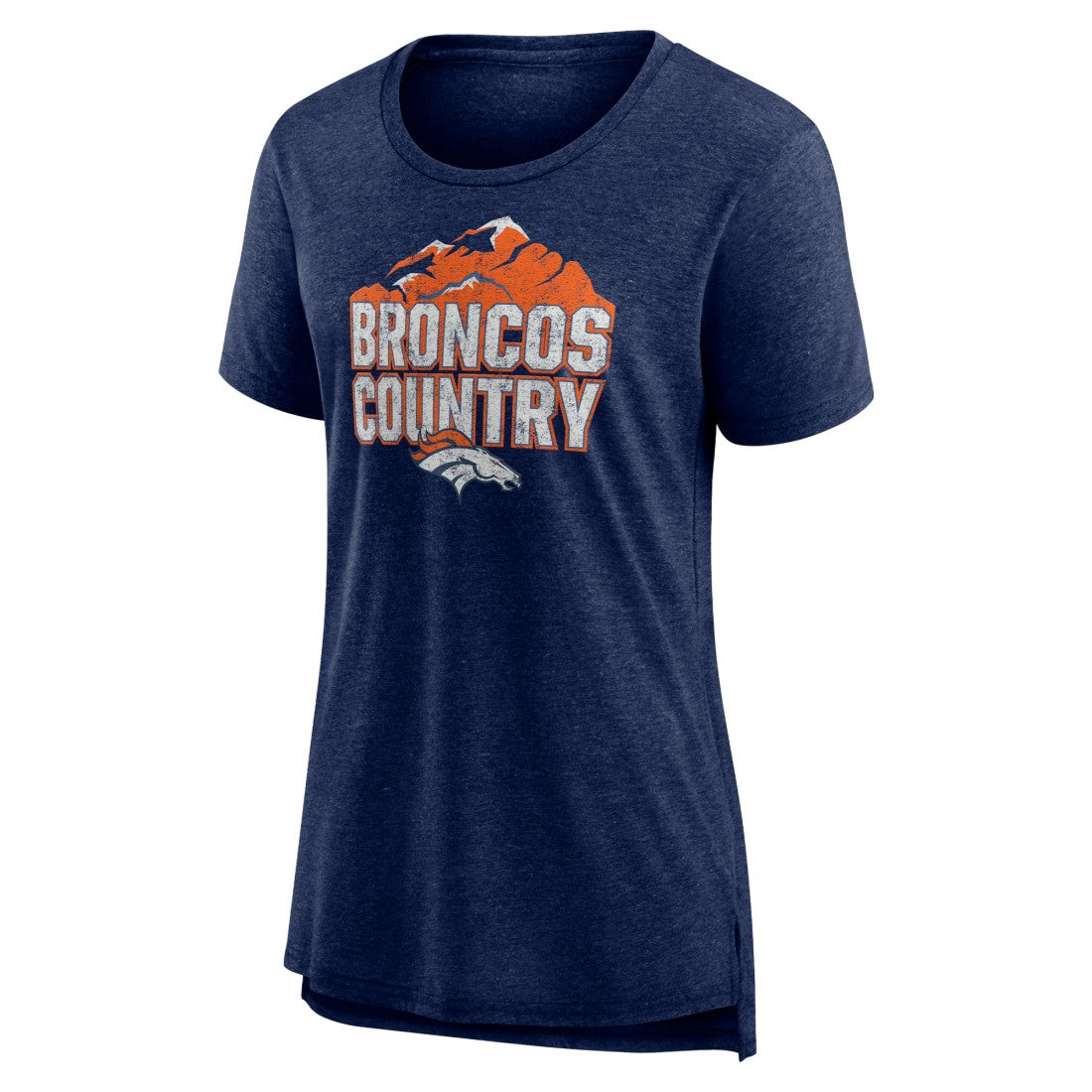 Denver Broncos Women's Hometown First Down Tri-Blend T-Shirt - Heather Navy for sale