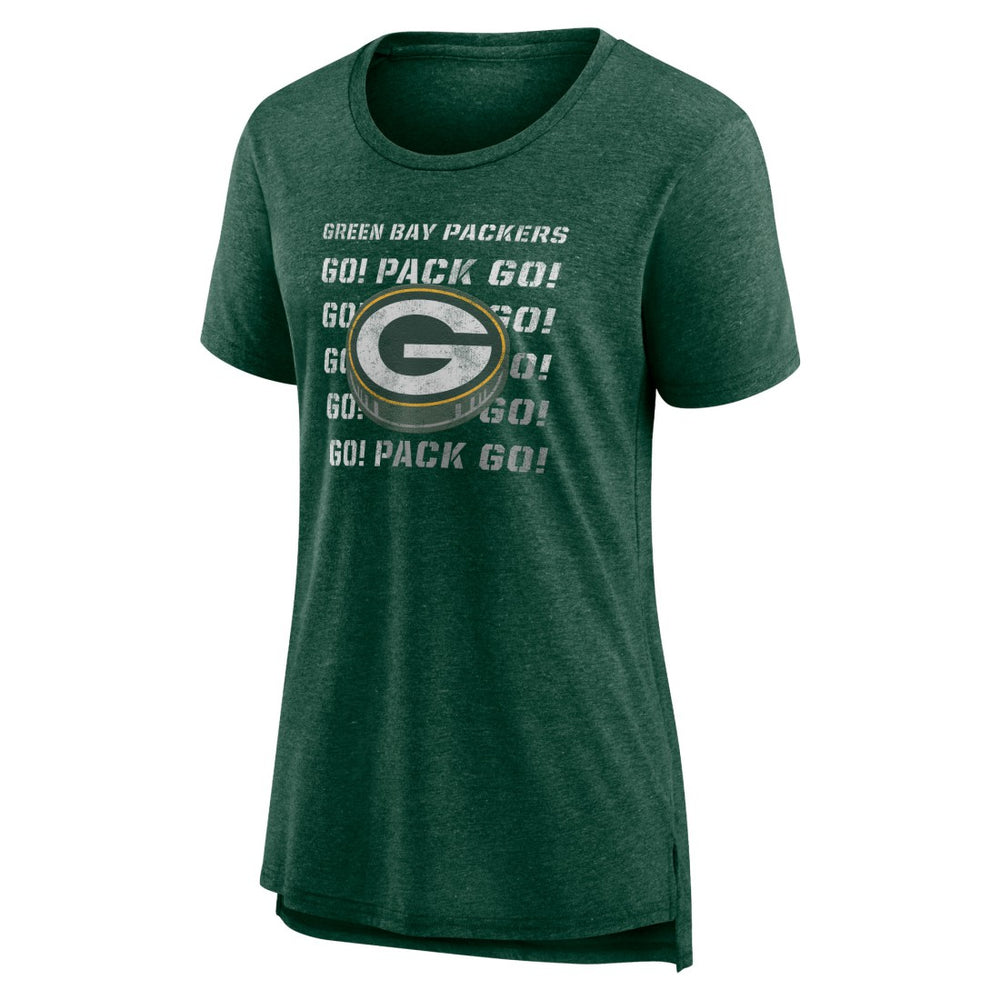 Green Bay Packers Women's Hometown First Down Tri-Blend T-Shirt - Heather Green cheap