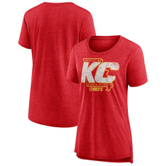 Kansas City Chiefs Women's Hometown First Down Tri-Blend T-Shirt - Heather Red online