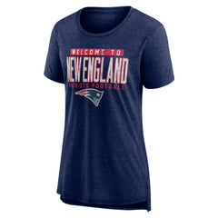 New England Patriots Women's Hometown First Down Tri-Blend T-Shirt - Heather Navy outlet