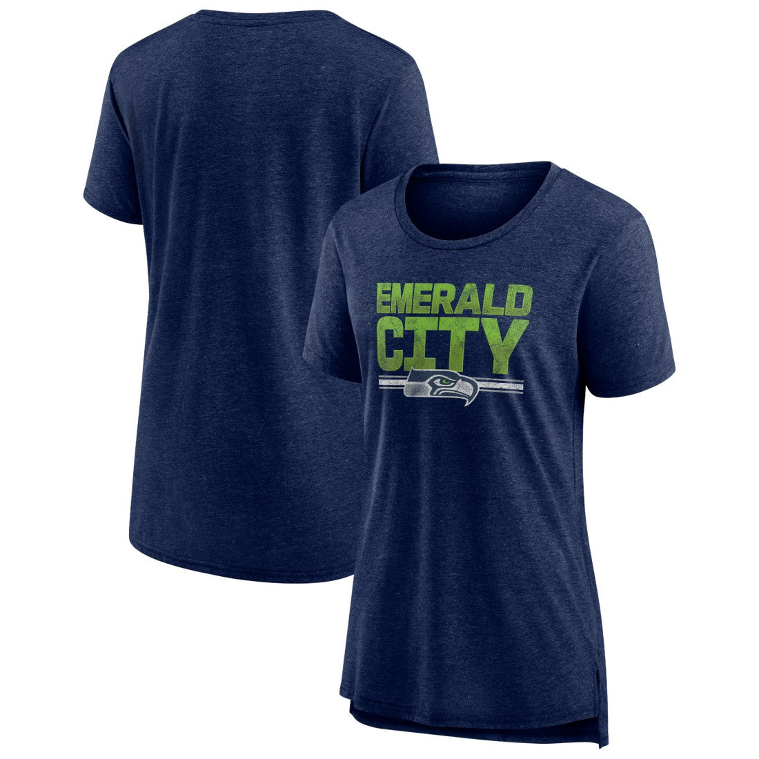Seattle Seahawks Women's Hometown First Down Tri-Blend T-Shirt - Heather College Navy on sale