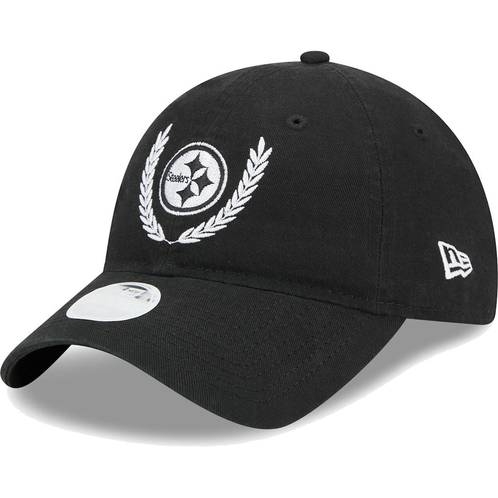 Pittsburgh Steelers New Era Women's Leaves 9TWENTY Adjustable Hat - Black for sale