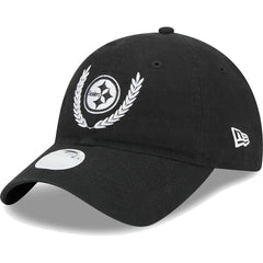 Pittsburgh Steelers New Era Women's Leaves 9TWENTY Adjustable Hat - Black for sale