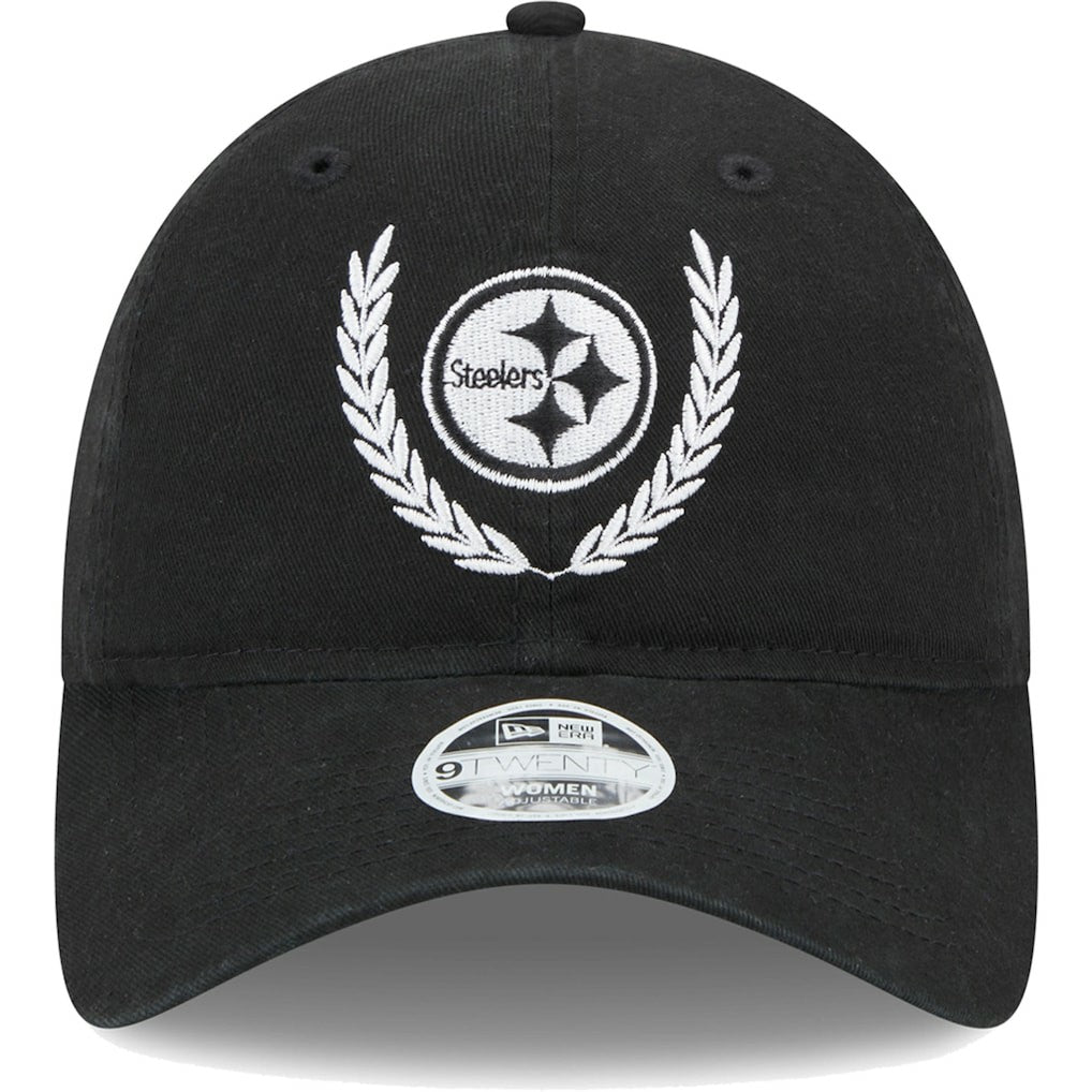 Pittsburgh Steelers New Era Women's Leaves 9TWENTY Adjustable Hat - Black for sale