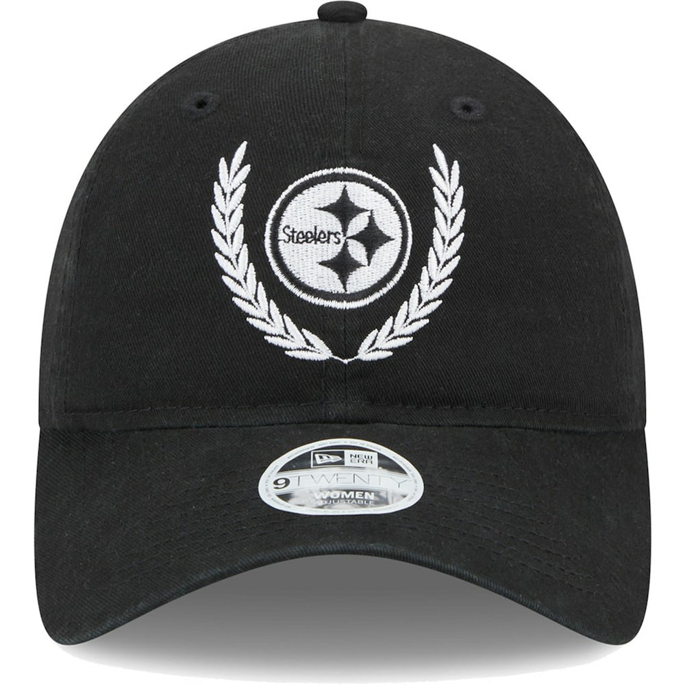 Pittsburgh Steelers New Era Women's Leaves 9TWENTY Adjustable Hat - Black for sale