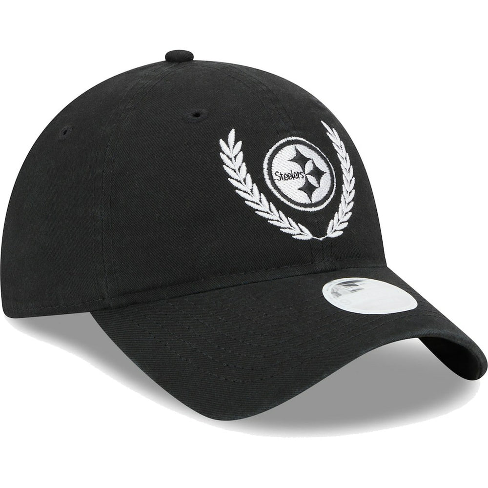 Pittsburgh Steelers New Era Women's Leaves 9TWENTY Adjustable Hat - Black for sale