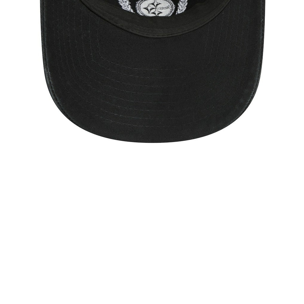 Pittsburgh Steelers New Era Women's Leaves 9TWENTY Adjustable Hat - Black for sale