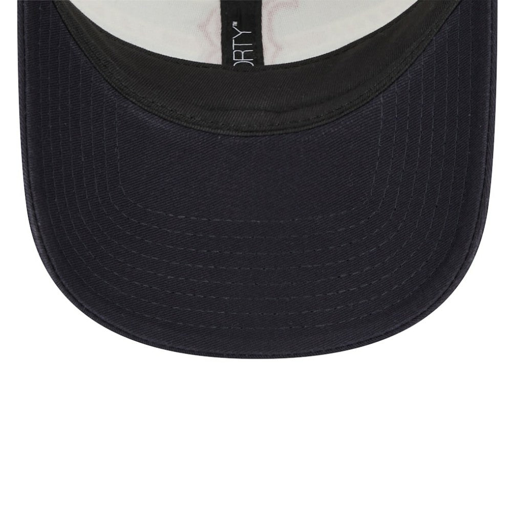 Boston Red Sox Team Stripe Trucker 9FORTY Snapback Hat White/Navy
