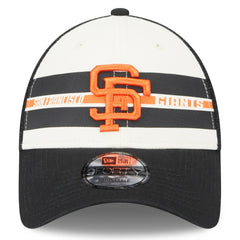 San Francisco Giants Team Stripe Trucker 9FORTY Snapback Hat White/Black