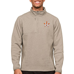 Houston Astros Antigua Course Quarter-Zip Pullover Top Oatmeal