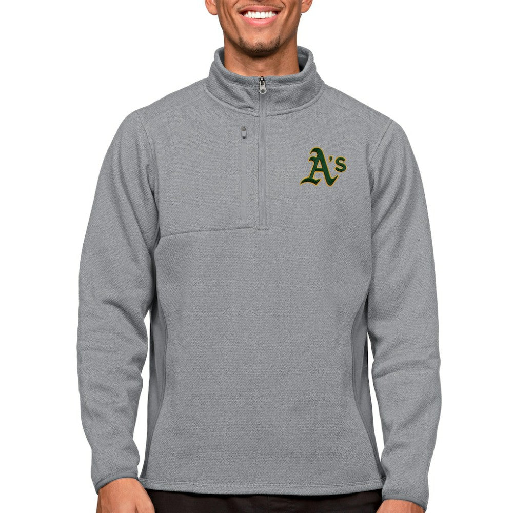 Athletics Antigua Course Quarter-Zip Pullover Top Heathered Gray