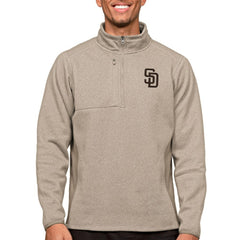 San Diego Padres Antigua Course Quarter-Zip Pullover Top Oatmeal