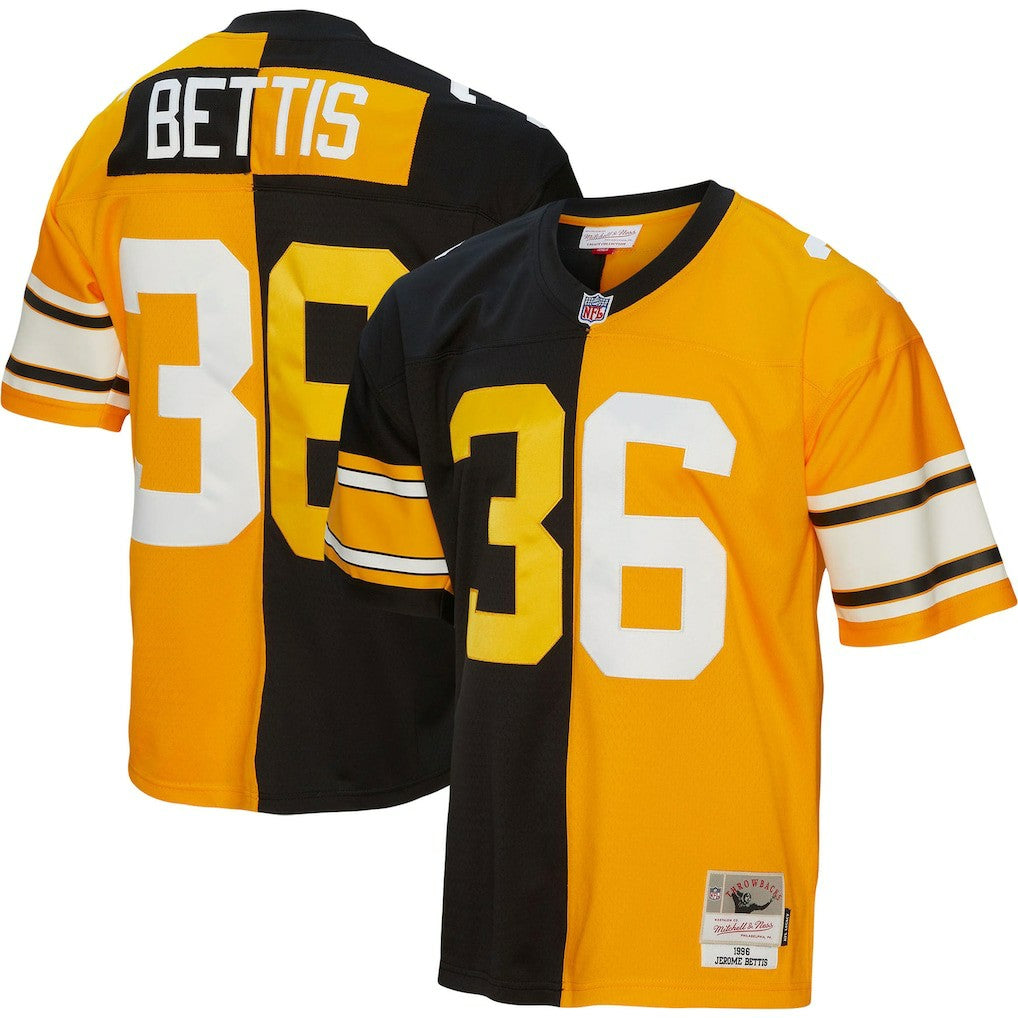 Jerome Bettis Pittsburgh Steelers 1996 Split Legacy Replica Jersey - Black/Gold on sale