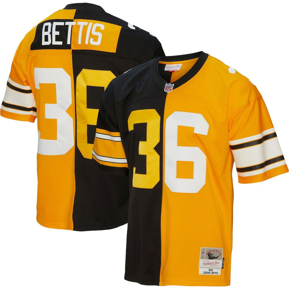 Jerome Bettis Pittsburgh Steelers 1996 Split Legacy Replica Jersey - Black/Gold on sale
