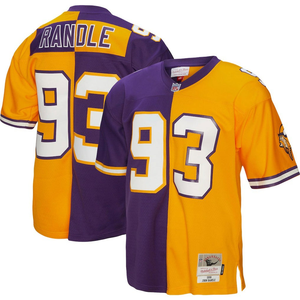 John Randle Minnesota Vikings 1998 Split Legacy Replica Jersey - Purple/Gold sale